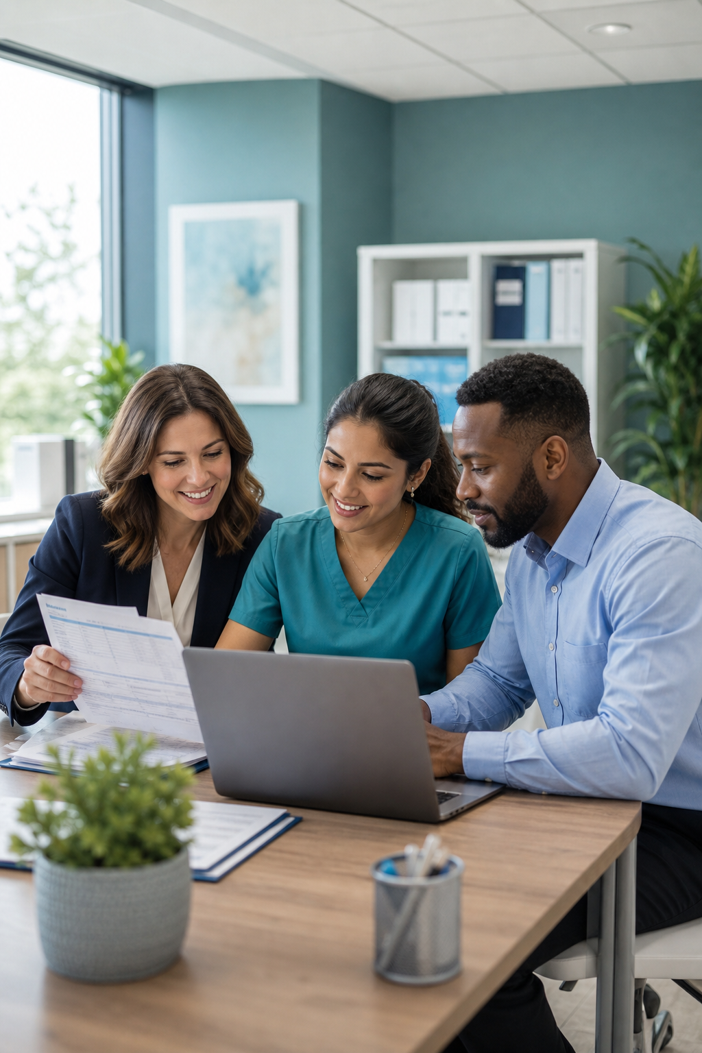 Eways Medical Billing team collaborating in a modern healthcare office